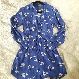 A&F Blue Floral Shirtdress NWT